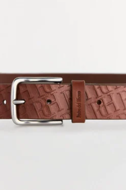 Pedro del Hierro Cinturón piel logos Marr&oacute;n Online