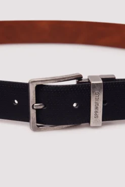 Springfield Cinturón reversible microperforado negro Clearance