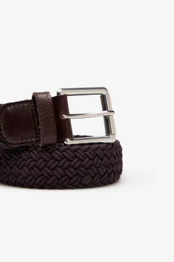 Cortefiel Cinturón trenzado elástico Marr&oacute;n oscuro Best