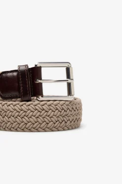 Cortefiel Cinturón trenzado elástico Camel Hot