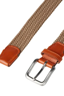 Jack & Jones Cinturón trenzado elástico marr&oacute;n