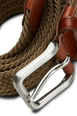 Jack & Jones Cinturón trenzado elástico marr&oacute;n