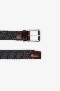 Cortefiel Cinturón trenzado elástico Gris oscuro Online