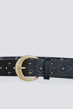 Springfield Cinturón troquelados tachas metálicas negro Hot