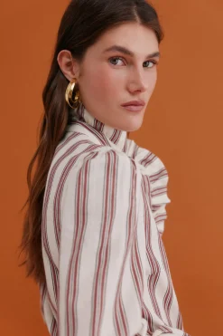 Hoss Intropia Claudette. Blusa a rayas Granate Sale