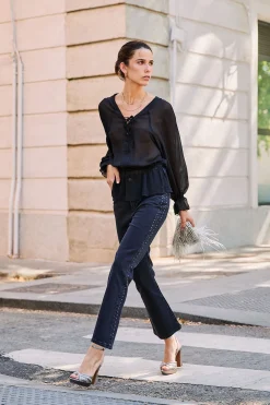 Hoss Intropia Clémence. Blusa con cierre cruzado Negro Online