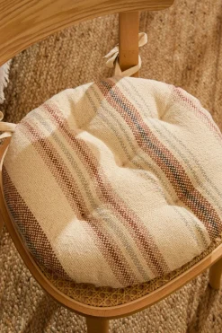 Calma House Cojín de silla redondo a rayas en tonos tierra Peru naranja Outlet