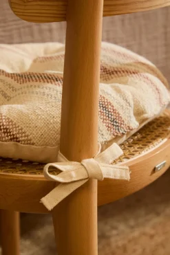 Calma House Cojín de silla redondo a rayas en tonos tierra Peru naranja Outlet