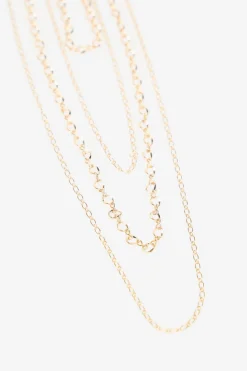 Cortefiel Collar de cadena cuádruple Dorado Clearance