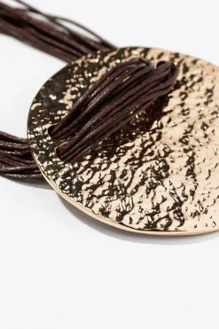 Vilanova Collar Maxi con Colgante Texturizado amarillo Hot