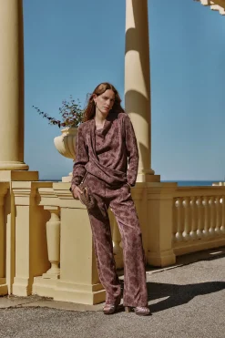 Hoss Intropia Concha. Blusa jacquard Marron Hot