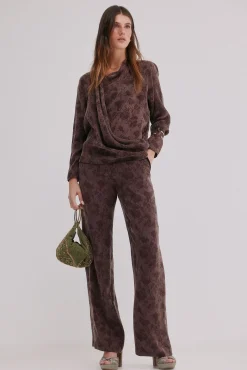 Hoss Intropia Concha. Blusa jacquard Marron Hot