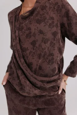 Hoss Intropia Concha. Blusa jacquard Marron Hot