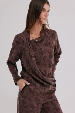 Hoss Intropia Concha. Blusa jacquard Marron Hot
