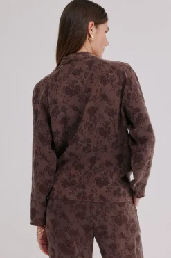 Hoss Intropia Concha. Blusa jacquard Marron Hot