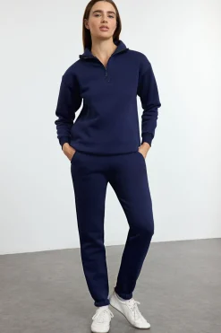 Trendyol Conjunto chándal jogging felpa polar azul Best