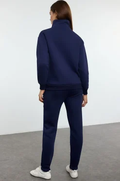 Trendyol Conjunto chándal jogging felpa polar azul Best