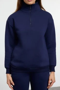 Trendyol Conjunto chándal jogging felpa polar azul Best