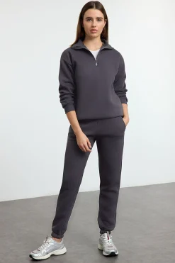 Trendyol Conjunto chándal jogging felpa polar gris Hot