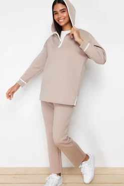 Trendyol Conjunto cómodo sudadera capucha y pantalón gris Clearance