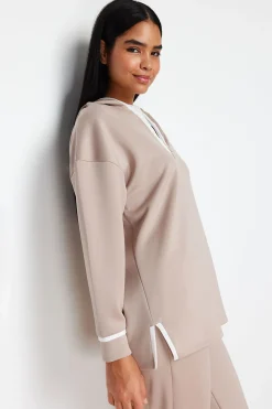 Trendyol Conjunto cómodo sudadera capucha y pantalón gris Clearance