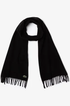 Lacoste Conjunto de bufanda unisex de fieltro de lana y cachemir Negro Outlet