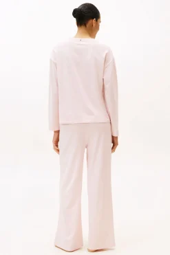 Tommy Jeans Conjunto de pijama manga larga en modal rosa