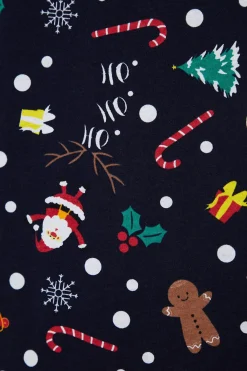 Trendyol Conjunto pijama camisero Navidad azul Clearance