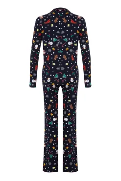 Trendyol Conjunto pijama camisero Navidad azul Clearance