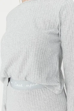 Trendyol Conjunto pijama canalé gris Clearance