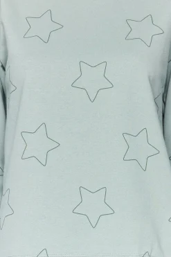 Trendyol Conjunto pijama con estrellas menta100% algodón verde