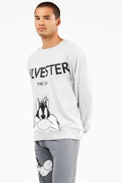 Gisela Conjunto pijama hombre Sylvester en punto interlock gris Discount