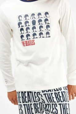 Gisela Conjunto pijama hombre The Beatles en punto interlock beige Hot