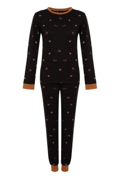 Trendyol Conjunto pijama jogger estampado floral negro Sale