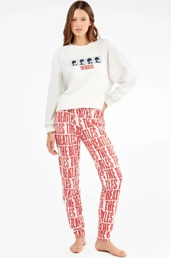 Gisela Conjunto pijama The Beatles punto interlock beige