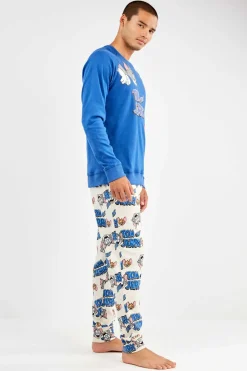 Gisela Conjunto pijama Tom & Jerry en punto interlock azul Hot