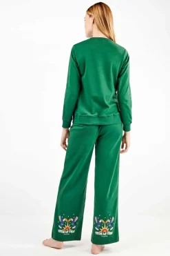 Gisela Conjunto sudadera y pantalón Frida Kahlo verde Sale