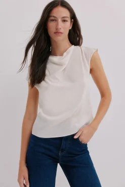 Hoss Intropia Constance. Blusa drapeada Marfil Online