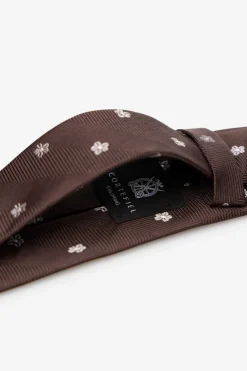 Cortefiel Corbata seda natural Marr&oacute;n oscuro Sale