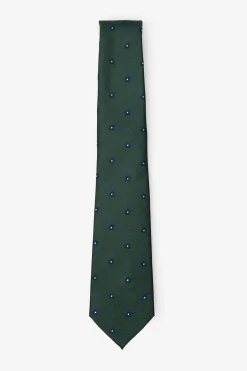 Cortefiel Corbata seda natural Verde oscuro New