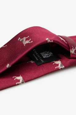 Cortefiel Corbata seda natural Granate Best