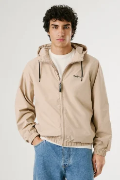 Pepe Jeans Cortavientos con logo en el pecho. beige Best