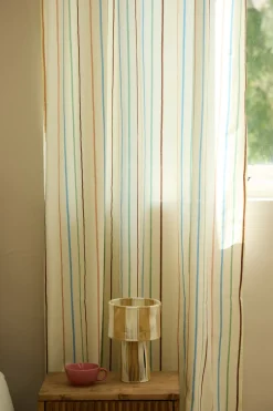 Calma House Cortina a rayas multicolor Camp estampado Online