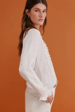 Hoss Intropia Covadonga. Blusa bordada Marfil Best