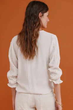 Hoss Intropia Covadonga. Blusa bordada Marfil Best