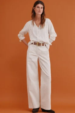 Hoss Intropia Covadonga. Blusa bordada Marfil Best