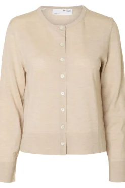 Selected Cárdigan 100% lana merino. Beige Clearance