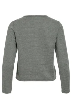 Vila Cárdigan abotonado con algodón y viscosa Gris Sale