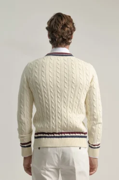 PuroEGO Cárdigan algodón university Beige Online