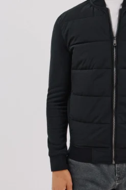 Cortefiel Cárdigan bomber tejido combinado Negro Outlet
